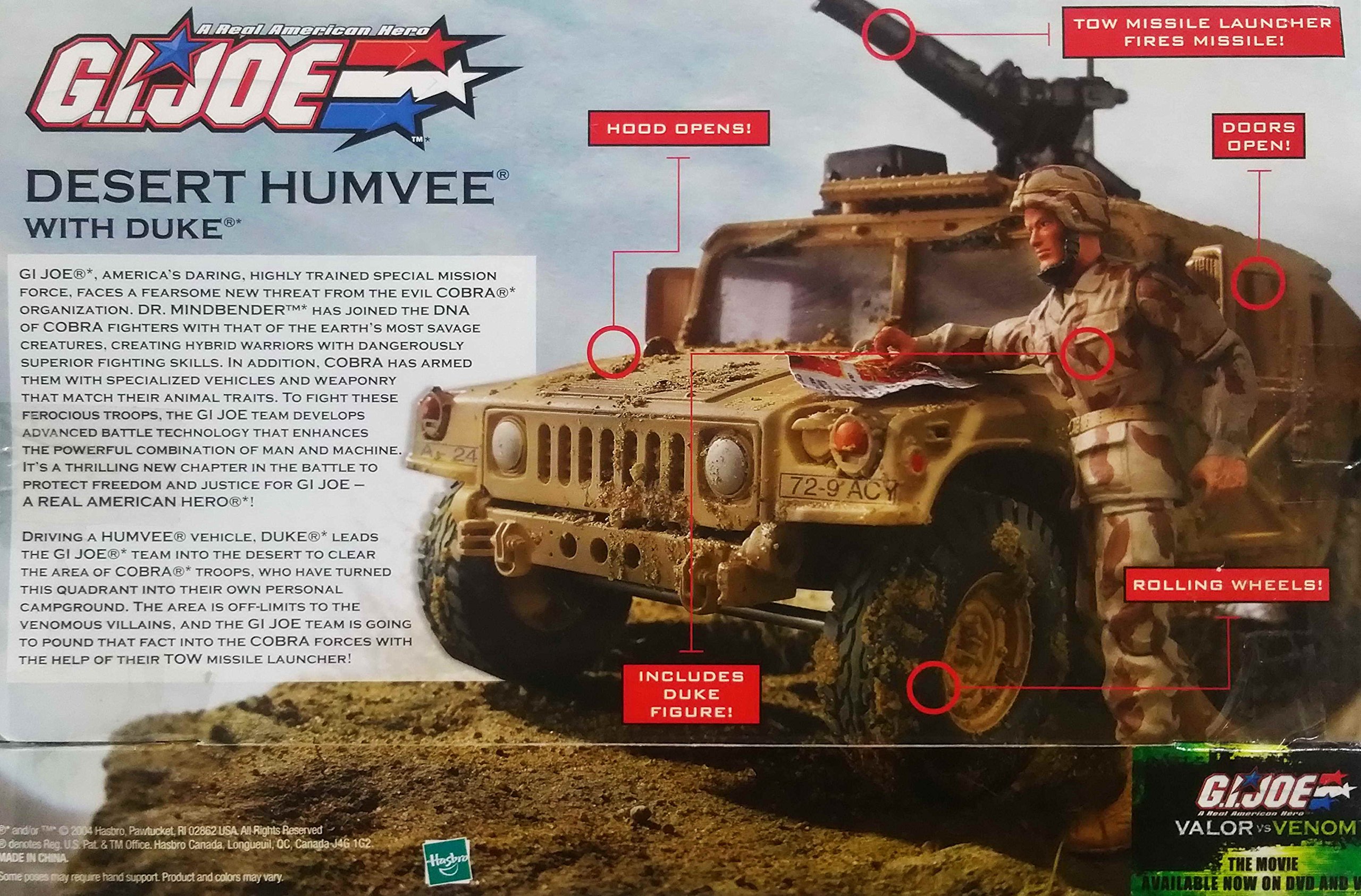 Amazon | GI Joe Valor vs. Venom Desert Humvee Vehicle with Duke